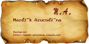 Mazák Azucséna névjegykártya